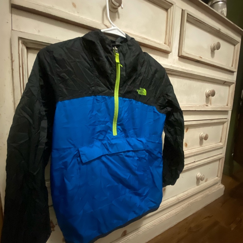 The North Face Kids Black and Blue Raincoat